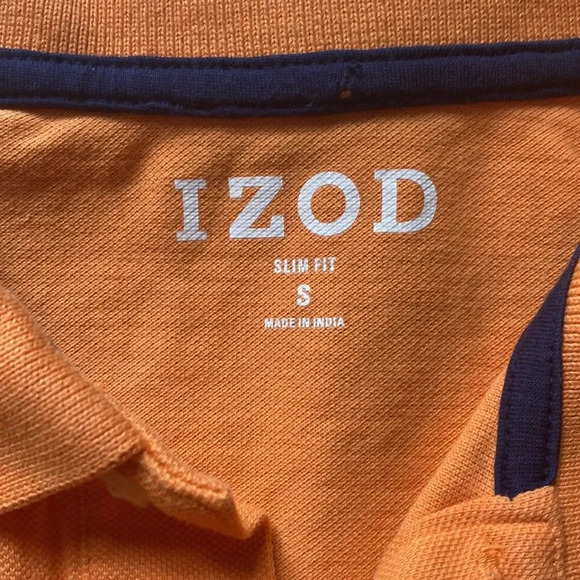 IZOD Mens Advantage Solid Performance Short Sleeve Polo Shirt Orange - Picture 5 of 7